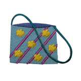 ID 7827 Striped Flower Hand Bag Patch Purse Fashion Embroidered Iron On Applique