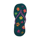 ID 7828 Flower Flip Flop Patch Thong Beach Fashion Embroidered Iron On Applique