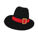 ID 7791 Black Hat With Red Buckle Patch Men Fashion Embroidered Iron On Applique