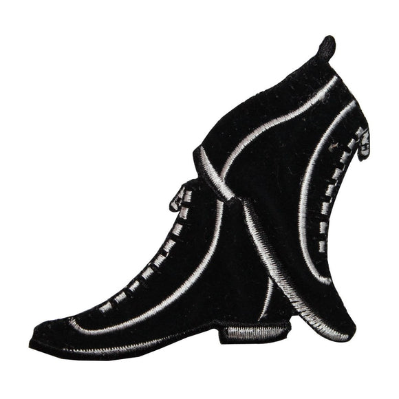 ID 7901 Black Zip Up Boots Patch Shoe Dance Fashion Embroidered Iron On Applique