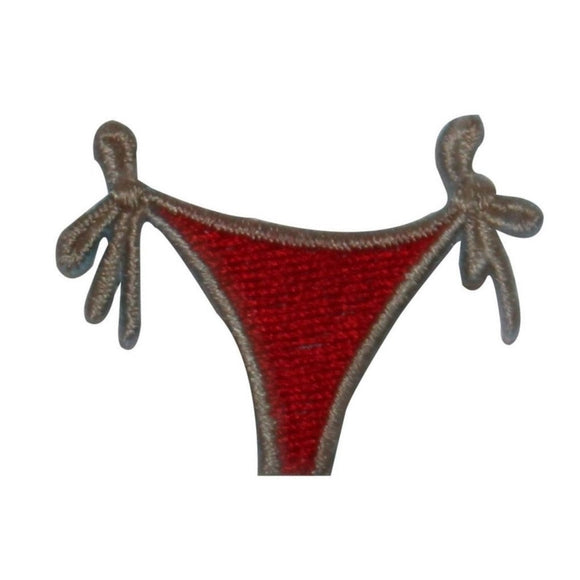 ID 7866 Red String Bikini Bottom Patch Swim Suit Embroidered Iron On Applique
