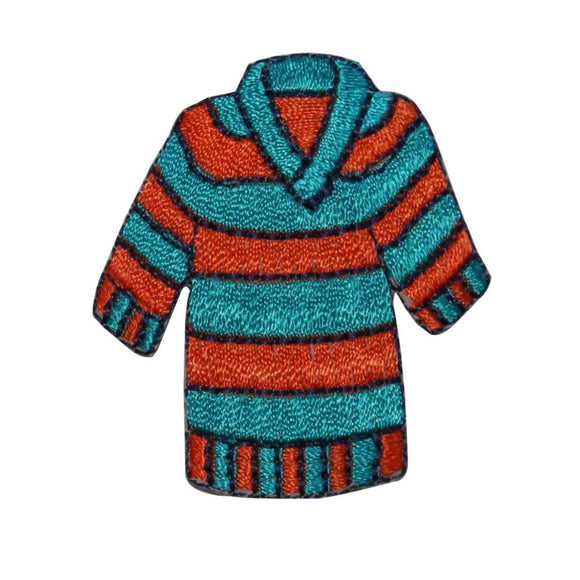 ID 7868 Striped Sweater Patch Poncho Knit Fashion Embroidered Iron On Applique