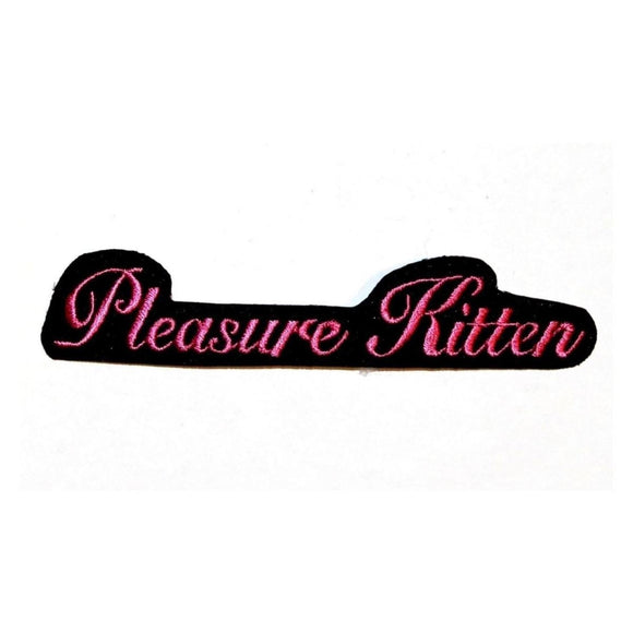Pleasure Kitten Name Tag Patch Sexy Lover Badge Embroidered Iron On Applique