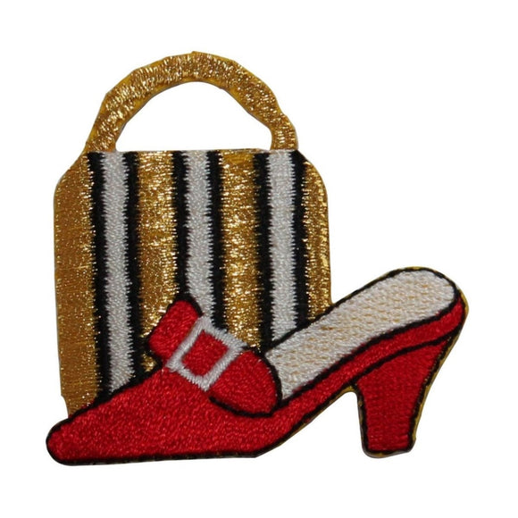 ID 7923 High Heel and Purse Patch Fashion Shoe Bag Embroidered Iron On Applique