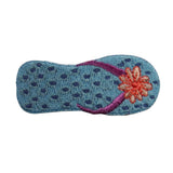 ID 7934 Floral Flip Flop Patch Beach Thong Fashion Embroidered Iron On Applique