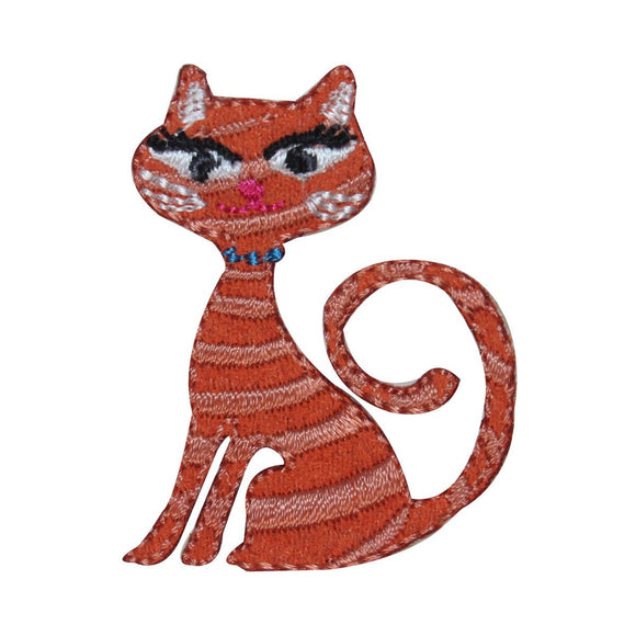 ID 3001 Happy Cat Patch Feline Kitten Kitty Fancy Embroidered Iron On Applique