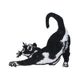 ID 3008 Cat Stretching Patch Kitten Kitty Cute Pet Embroidered Iron On Applique