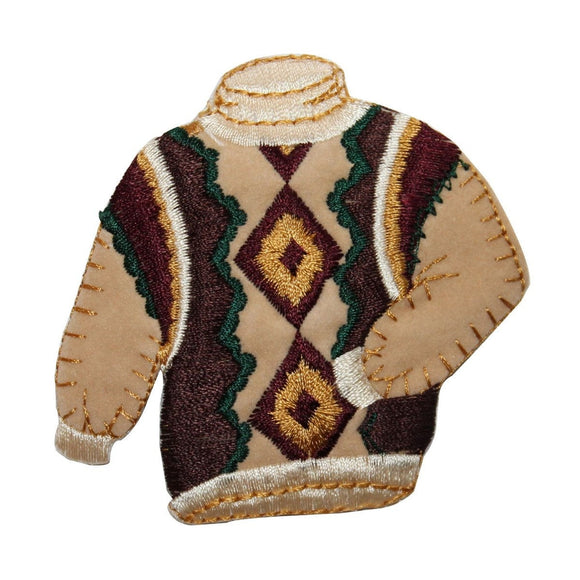 ID 7897 Winter Collar Sweater Patch Felt Fashion Embroidered Iron On Applique