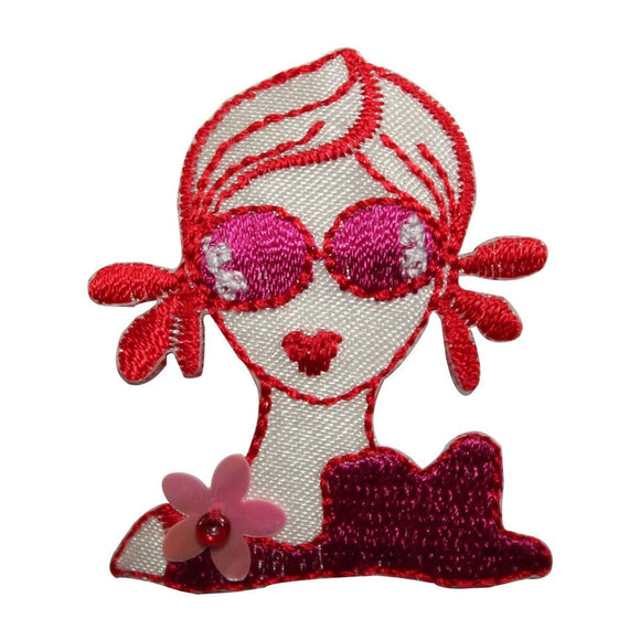 ID 7963 Hip Flower Girl Patch Model Hippie Fashion Embroidered Iron On Applique