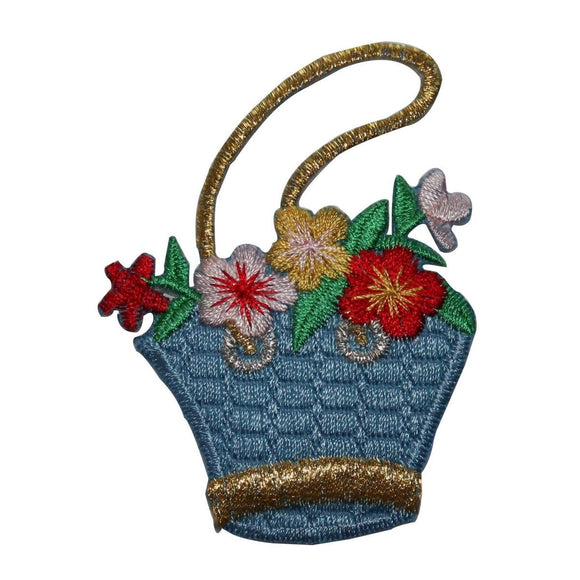 ID 8309 Flower Basket Patch Bag Garden Pick Fashion Embroidered Iron On Applique