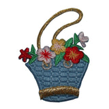 ID 8309 Flower Basket Patch Bag Garden Pick Fashion Embroidered Iron On Applique