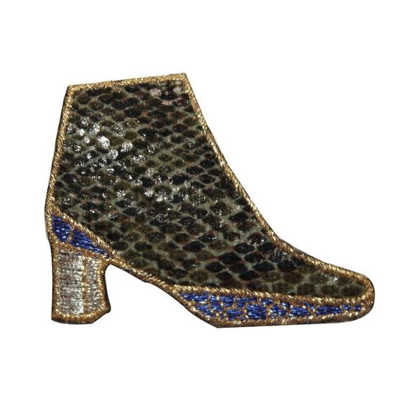 ID 7980 Snakeskin Boot Patch High Heel Shoe Fashion Embroidered Iron On Applique