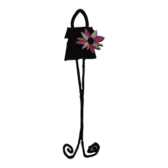 ID 8318 Floral Purse On Stand Patch Store Fashion Embroidered Iron On Applique