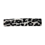 ID 7983 Fuzzy Snow Leopard Strip Patch Craft Design Embroidered Iron On Applique