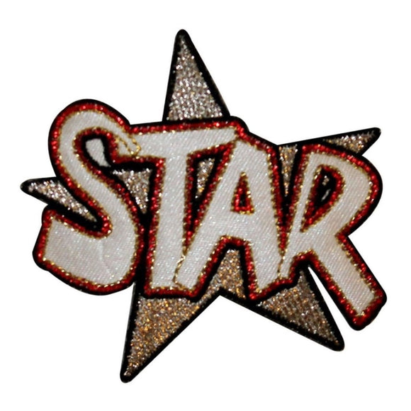 Celebrity Metallic Star Badge Patch Symbol Famous Embroidered Iron On Applique