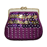 ID 8339 Sequin Pocket Purse Patch Coin Bag Fashion Embroidered Iron On Applique