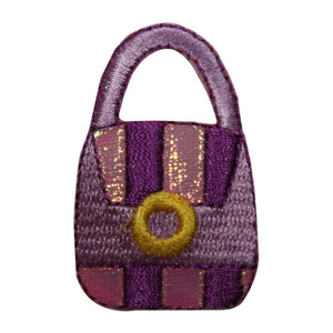 ID 8341 Shiny Violet Purse Patch Hand Bag Fashion Embroidered Iron On Applique