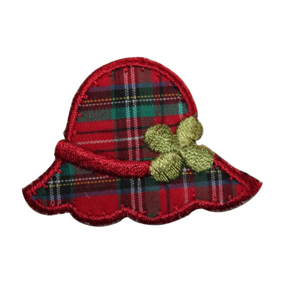 ID 8417 Plaid Flower Sun Hat Patch Rain Cap Fashion Embroidered Iron On Applique