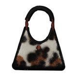 ID 8366 Fuzzy Leopard Print Purse Patch Bag Fashion Embroidered Iron On Applique