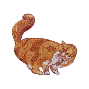 ID 3023 Tabby Fat Cat Patch Kitten Kitty Cute Pet Embroidered Iron On Applique