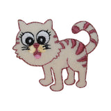 ID 3030 Fluffy Cartoon Cat Patch Furry Kitty Kitten Embroidered Iron On Applique