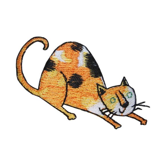 ID 3042A Playful Cartoon Cat Patch Kitten Kitty Pet Embroidered Iron On Applique