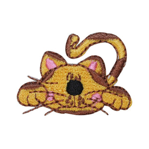 ID 3043 Happy Cat Face Patch Kitten Kitty Symbol Embroidered Iron On Applique