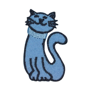 ID 3047C Smiling Cat Emblem Patch Kitten Kitty Pet Embroidered Iron On Applique