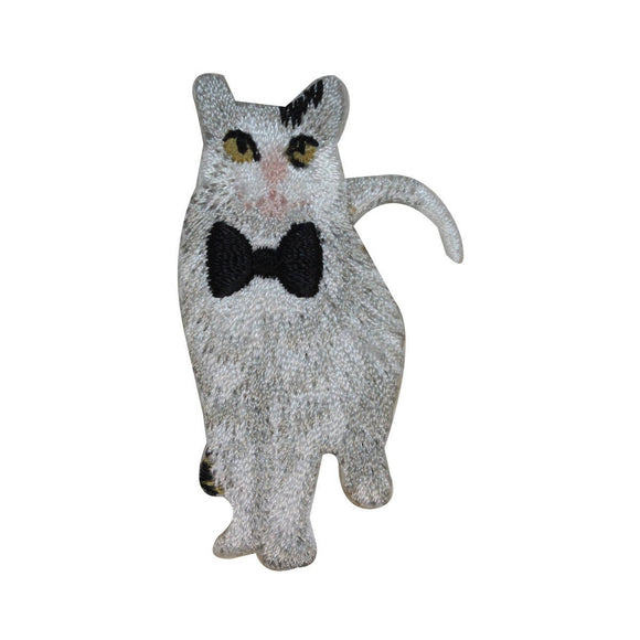 ID 2982 Cat With Bowtie Patch Kitten Kitty Cute Pet Embroidered Iron On Applique