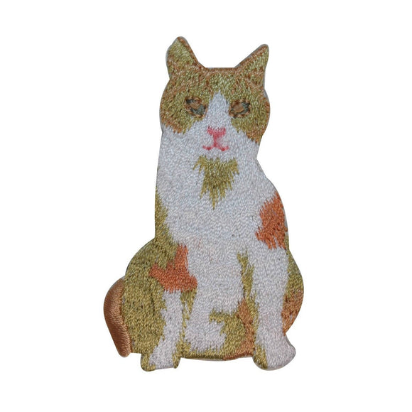 ID 2987 Spotted Cat Sitting Patch Kitten Kitty Pet Embroidered Iron On Applique