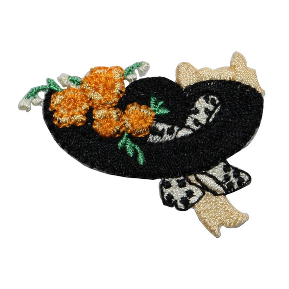 ID 8428 Fancy Flower Hat Patch Ladies Formal Fashion Embroidered IronOn Applique