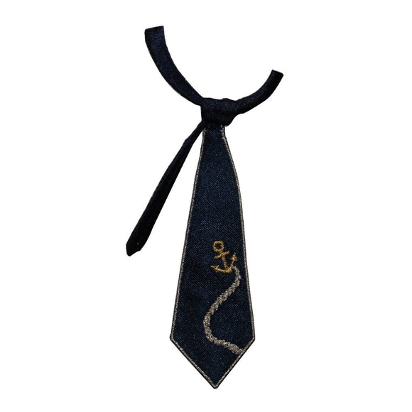 ID 8429 Nautical Neck Tie Patch Captain Suit Fashion Embroidered IronOn Applique