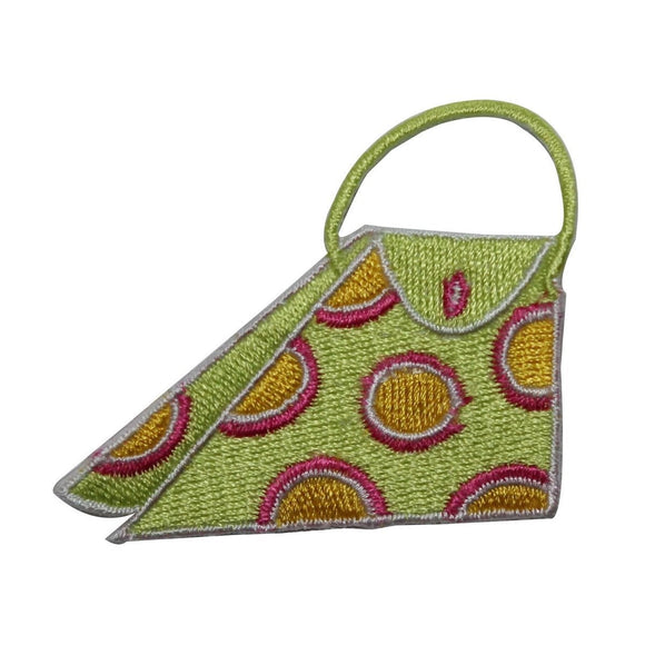 ID 8399 Polka Dot Slanted Bag Patch Tote Fashion Embroidered Iron On Applique