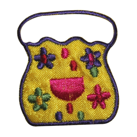 ID 8502 Flower Hand Bag Patch Craft Purse Fashion Embroidered Iron On Applique