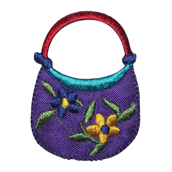 ID 8504 Flower Design Purse Patch Handbag Fashion Embroidered Iron On Applique