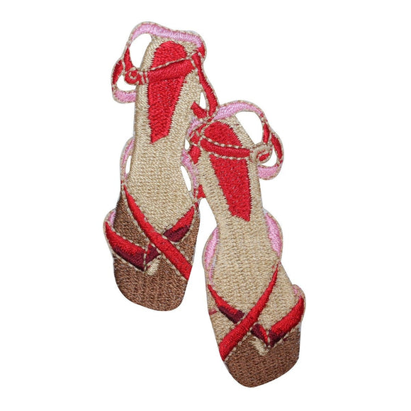 ID 8527 Tie Strap Sandals Patch Dance Shoe Fashion Embroidered Iron On Applique