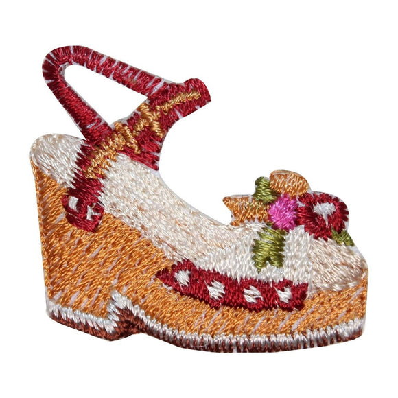 ID 8532 Clog Strap On Sandal Patch Heel Fashion Embroidered Iron On Applique