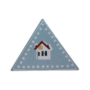 ID 3116 Triangle Badge House Patch Home Craft Embroidered Iron On Applique