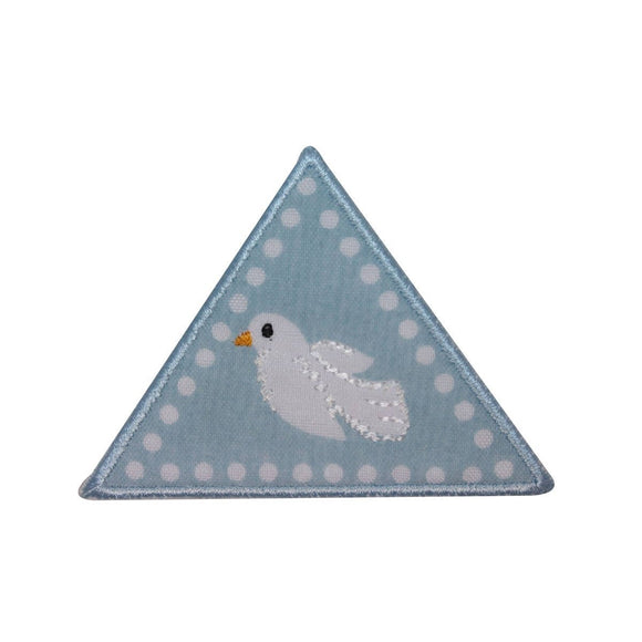 ID 3118 Triangle Badge Dove Patch Peace Craft Embroidered Iron On Applique