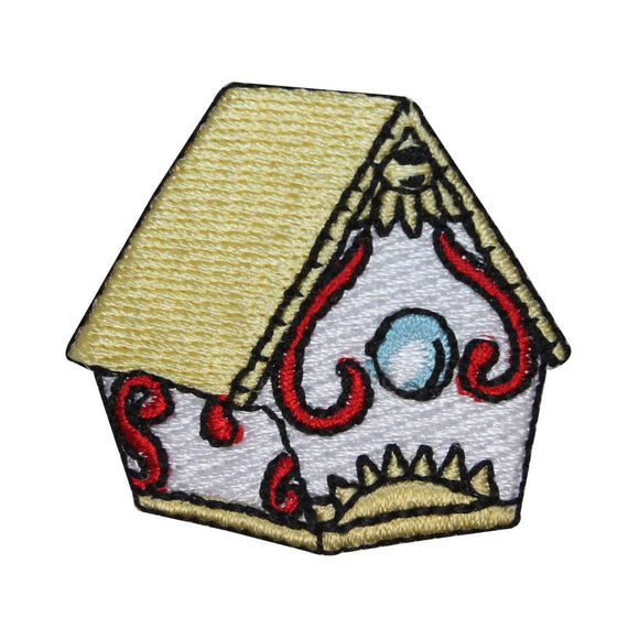 ID 3123A Decorative Bird House Patch Nature Watch Embroidered Iron On Applique