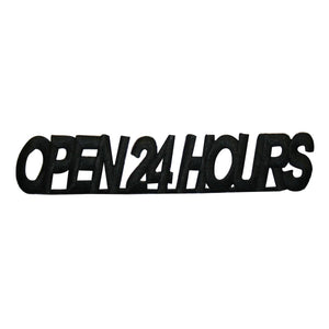 ID 3413 Open 24 Hours Sign Patch Shop Store Time Embroidered Iron On Applique