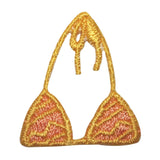 ID 8466 Yellow Bikini Top Patch Swim Suit String Embroidered Iron On Applique