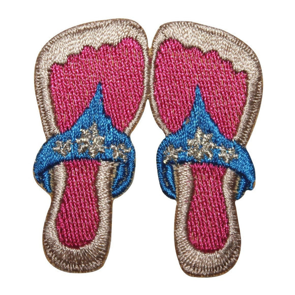 ID 8467 Ladies Beach Sandals Patch Slip Flop Swim Embroidered Iron On Applique