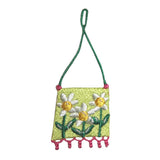 ID 8469 Daisy Flower Bag Patch Shoulder Tote Purse Embroidered Iron On Applique