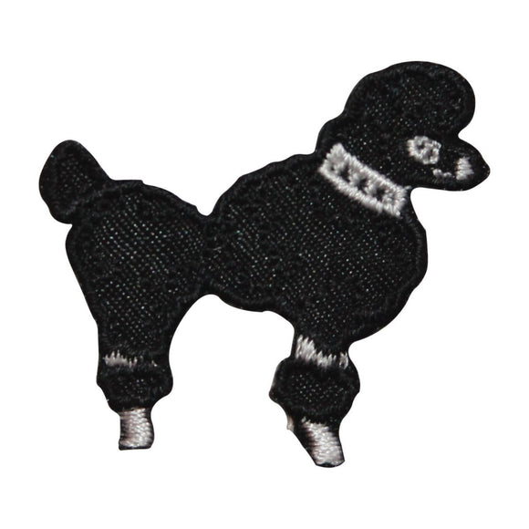 ID 8487A Black Poodle Dog Patch Fancy Show Puppy Embroidered Iron On Applique