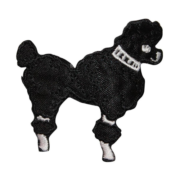 ID 8487B Black Poodle Dog Patch Fancy Show Puppy Embroidered Iron On Applique