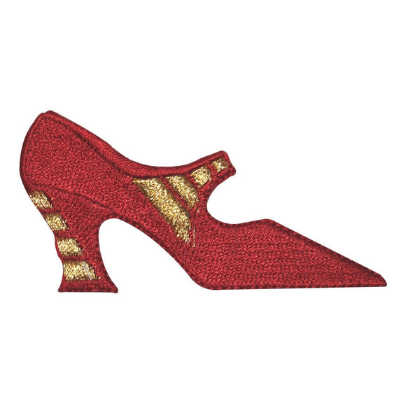 ID 8491 High Heel Shoe Patch Pump Formal Fashion Embroidered Iron On Applique