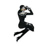 ID 3427A Black and White Fashion Lady Patch Noir Embroidered Iron On Applique