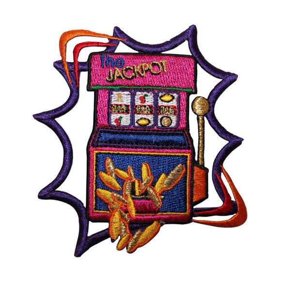 ID 8570 Slot Machine Jackpot Patch Casino Gambling Embroidered Iron On Applique