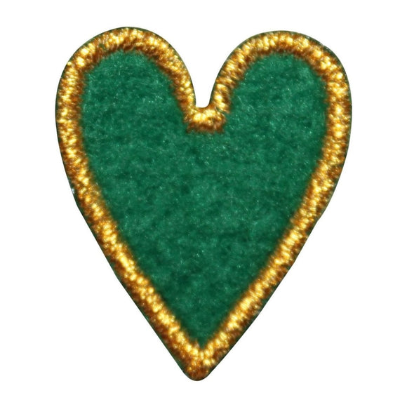 ID 8579 Felt Gold Heart Poker Patch Card Gambling Embroidered Iron On Applique